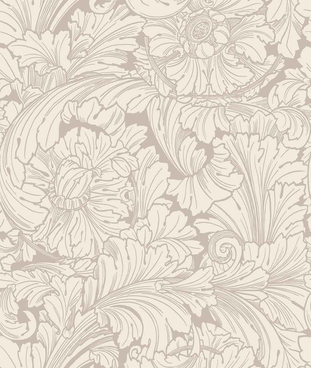 Acanthus Cream & Pebble Wallpaper
