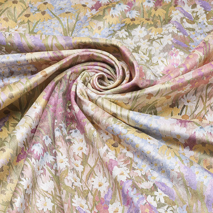 Grand Fleur Velvet Peach & Blush Fabric