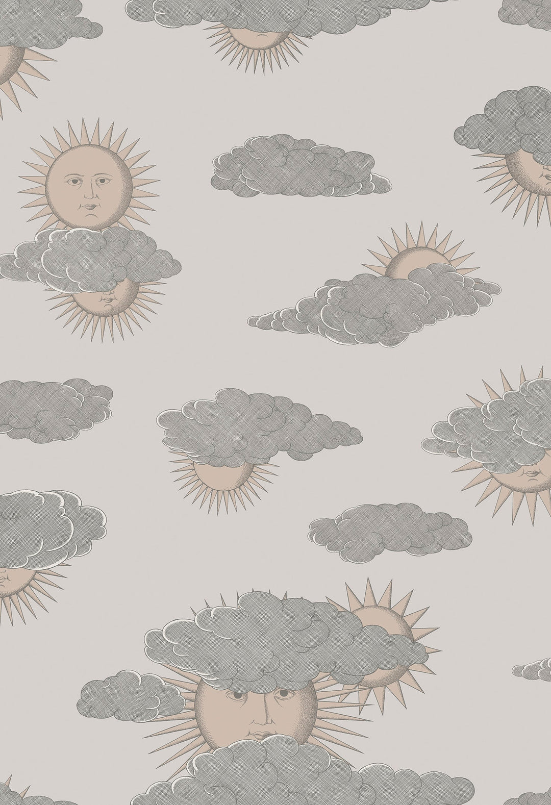 Cole & Son Soli e Nuvole Wallpaper | Beige & Soft Gold | 123/2009