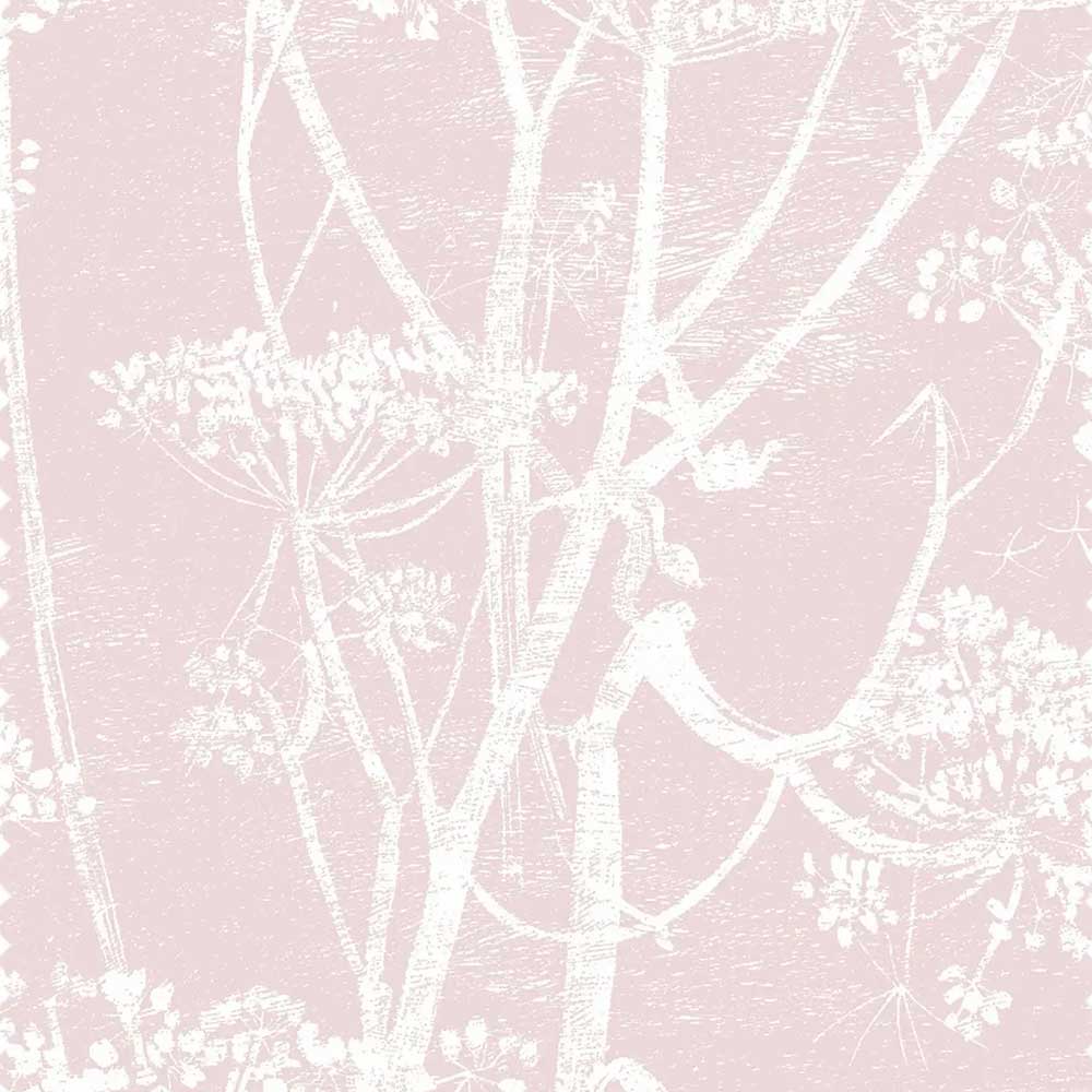 Cole & Son Cow Parsley Linen Fabric | White & Ballet Slipper | F111/5018