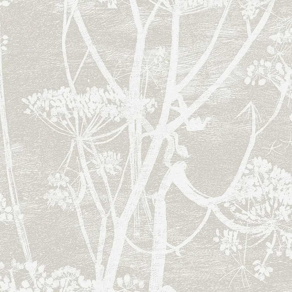 Cole & Son Cow Parsley Linen Fabric | White & Taupe | F111/5019