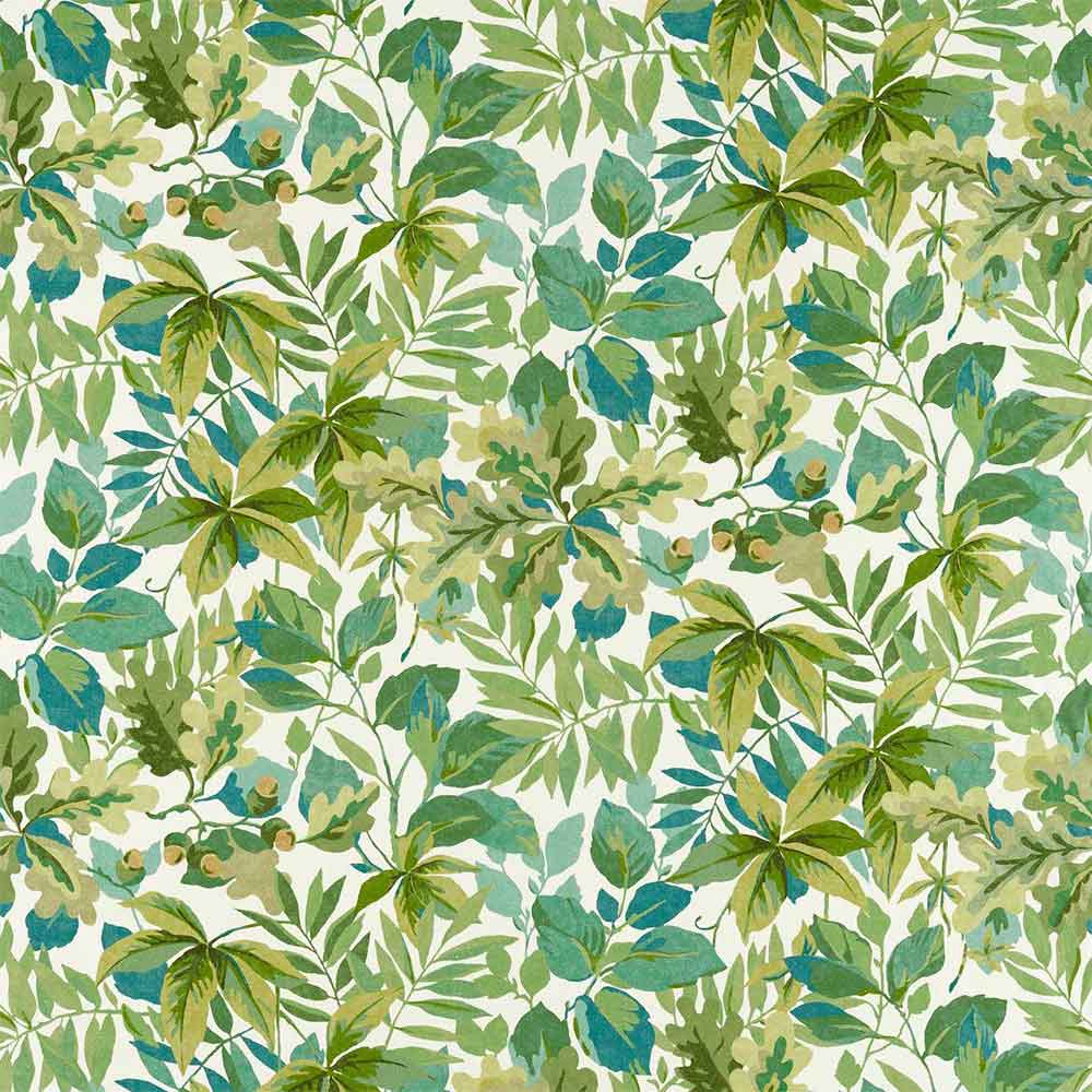 Robins Wood Forest Green & Sap Green Fabric