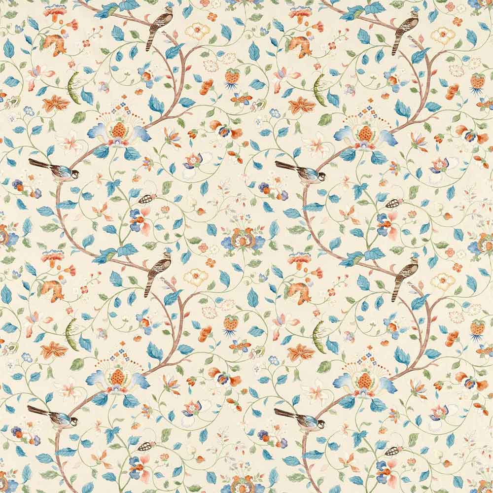 Arils Garden Teal & Russet Fabric