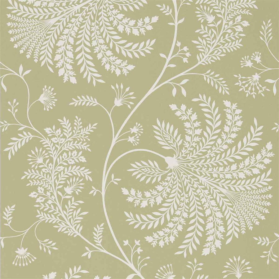 Mapperton Garden Green & Cream Wallpaper by Sanderson - 216340 | Modern 2 Interiors