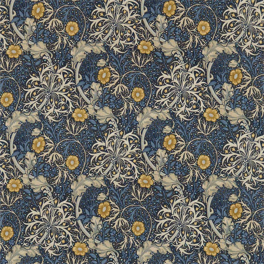 Morris Seaweed Ink & Woad Fabric