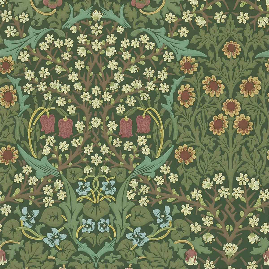 Morris And Co Blackthorn Wallpaper - Green - 216857 | Modern 2 Interiors