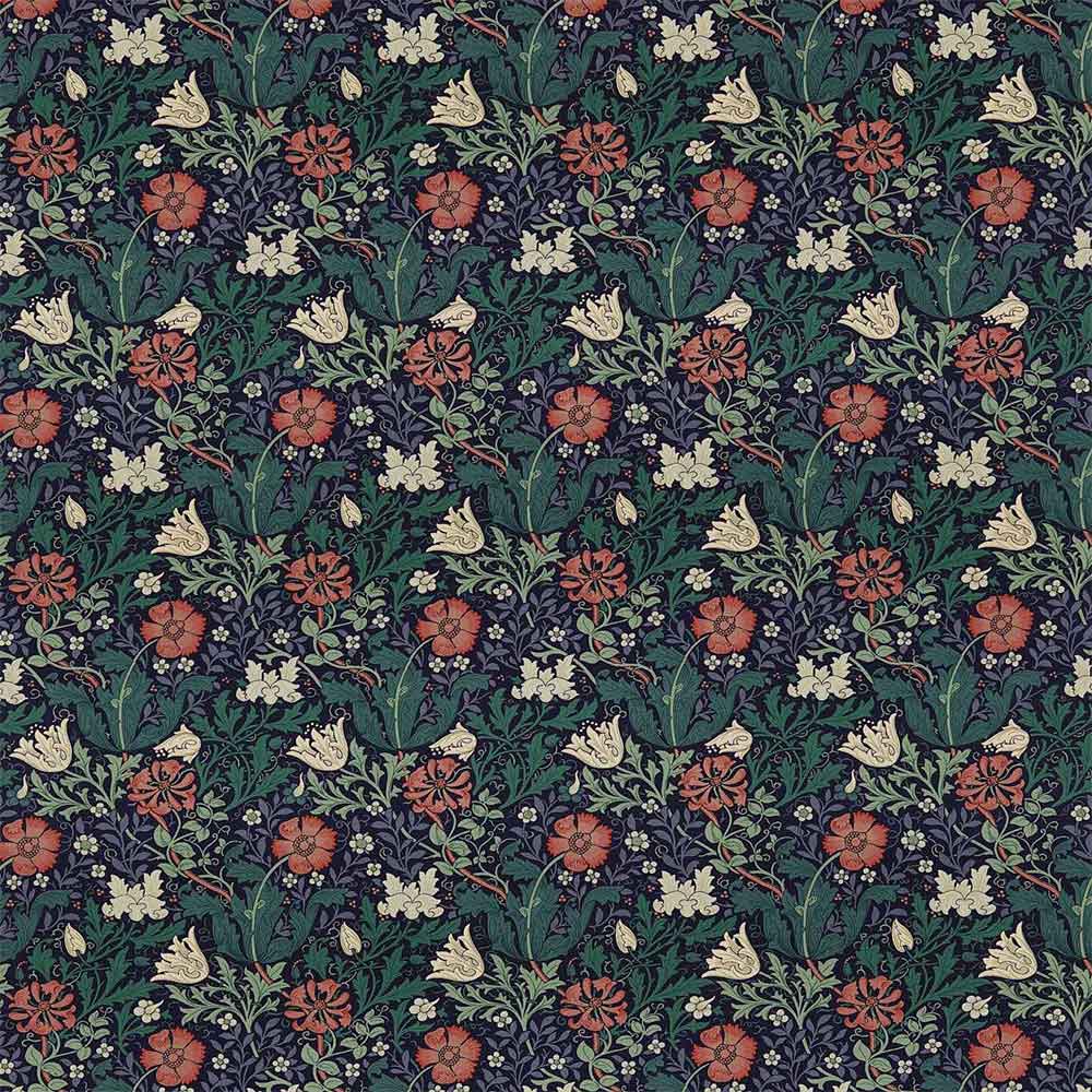 Compton Indigo & Green Fabric