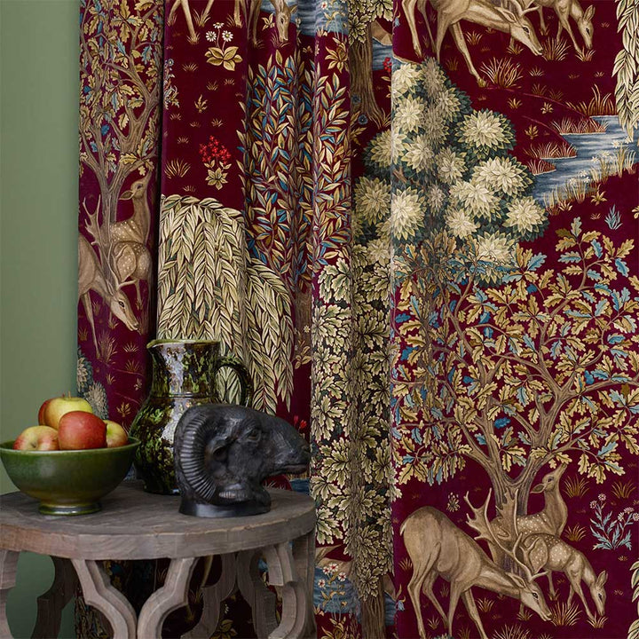 The Brook Tapestry Red Fabric