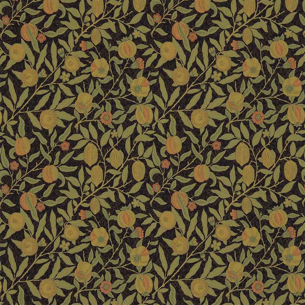 Fruit Black & Claret Fabric