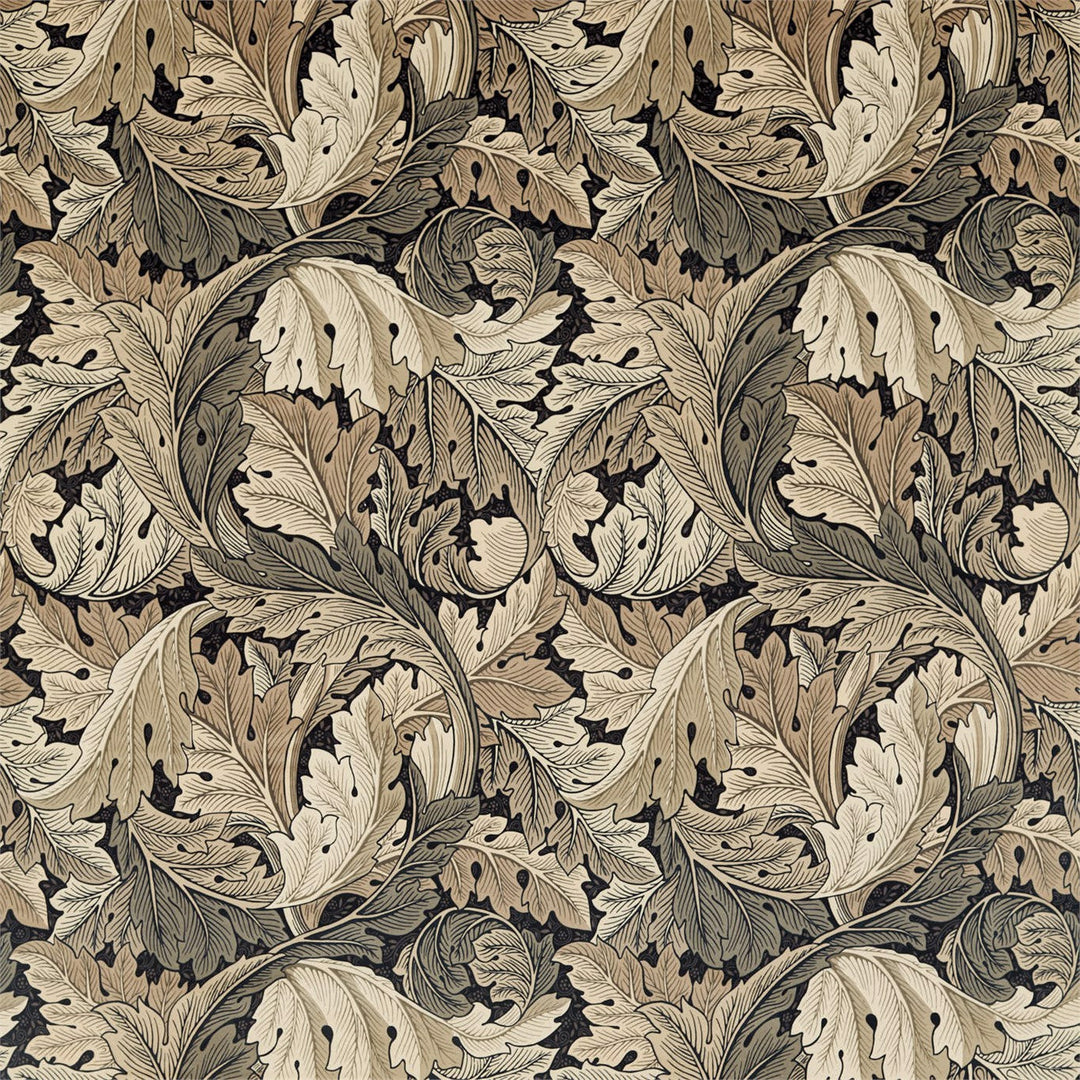 Acanthus Velvet Charcoal & Grey Fabric