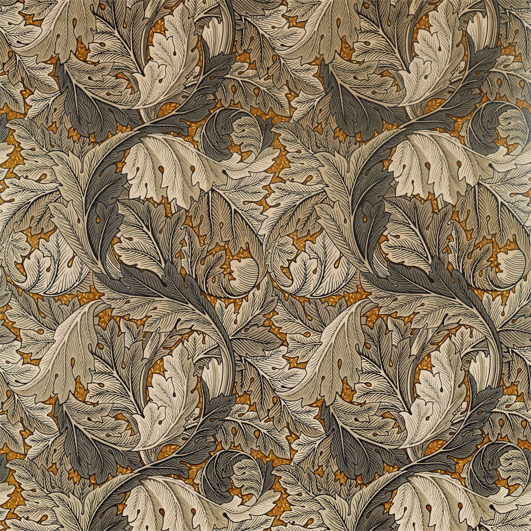 Acanthus Velvet Mustard & Grey Fabric