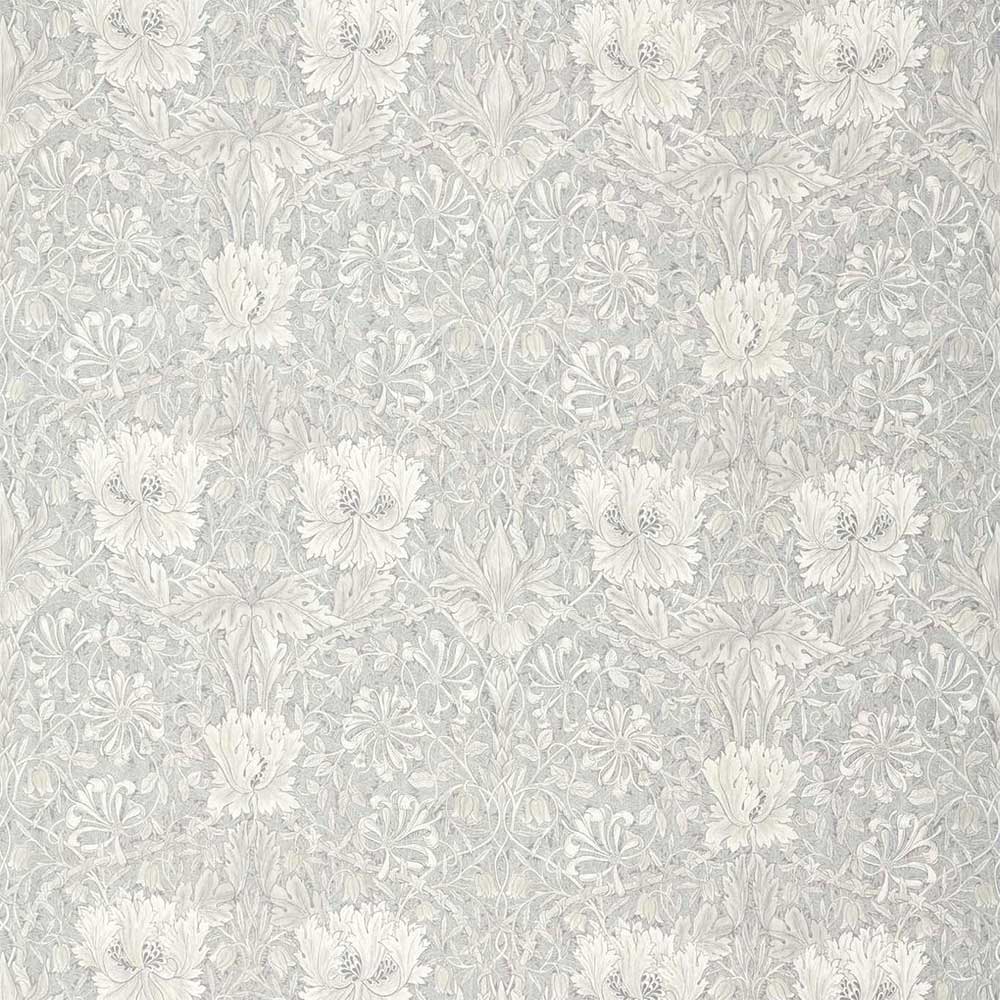 Pure Honeysuckle & Tulip Print Light Grey Blue Fabric