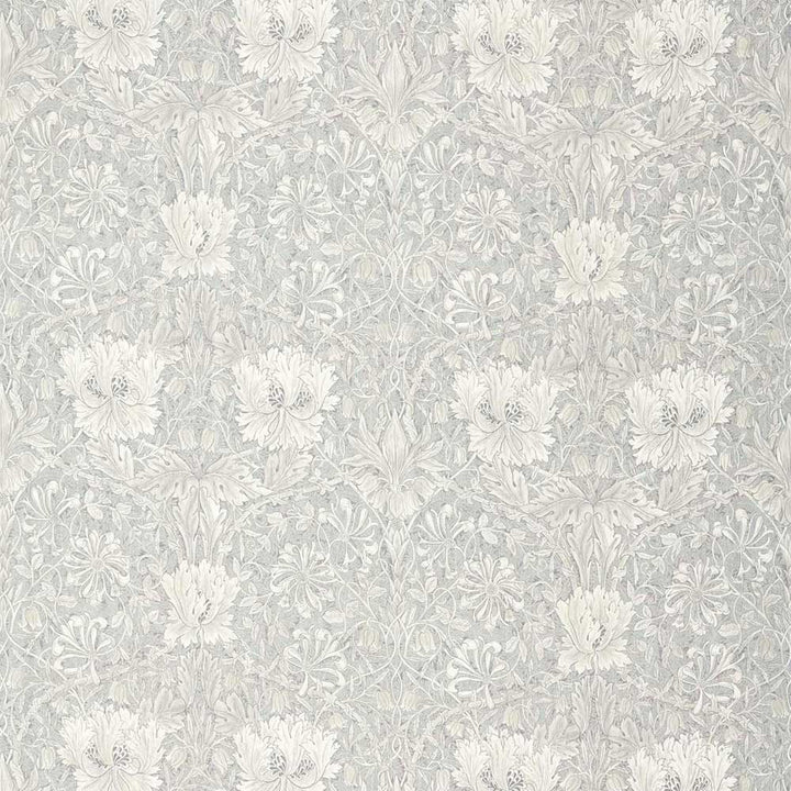 Pure Honeysuckle & Tulip Print Light Grey Blue Fabric