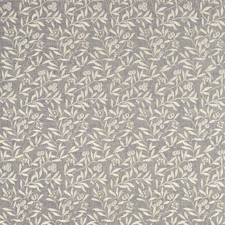 Pure Arbutus Embroidery Inky Grey Fabric