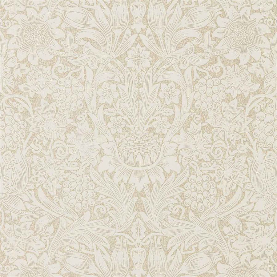 Morris And Co Pure Sunflower Wallpaper - Parchment & Gold - 216047 | Modern 2 Interiors