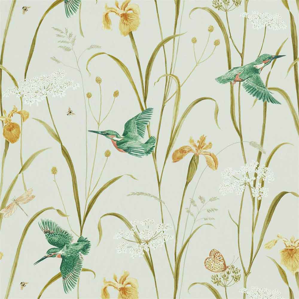 Kingfisher & Iris Teal & Amber Fabric