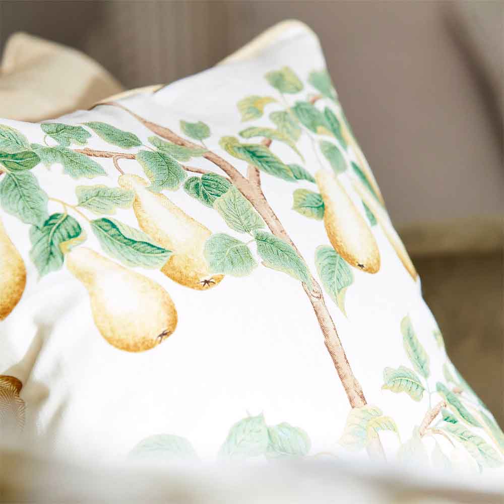 Perry Pears Gold & Aqua Fabric