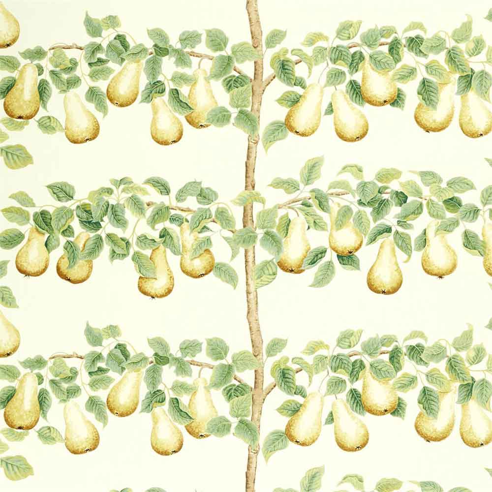 Perry Pears Ochre & Leaf Green Fabric