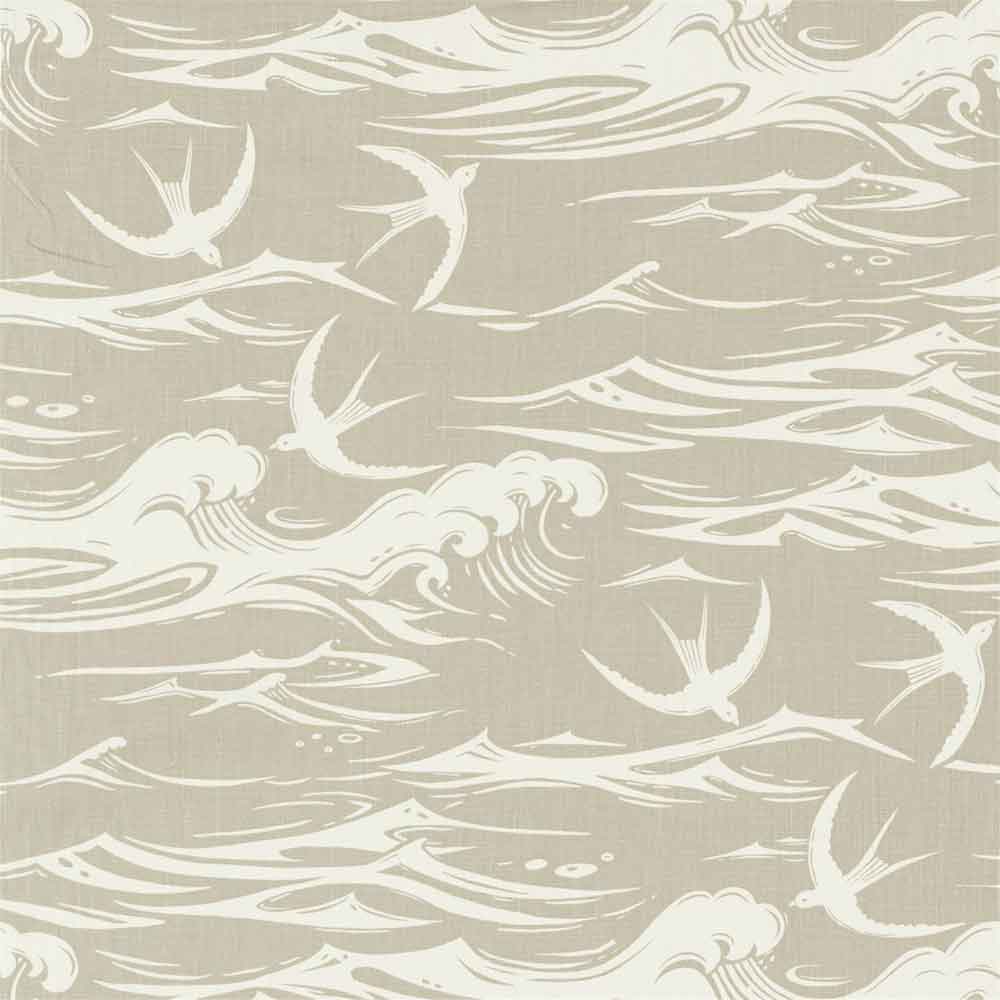 Swallows at Sea Linen Fabric