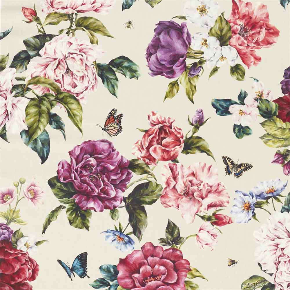 Summer Peony Fuchshia & Rose Fabric