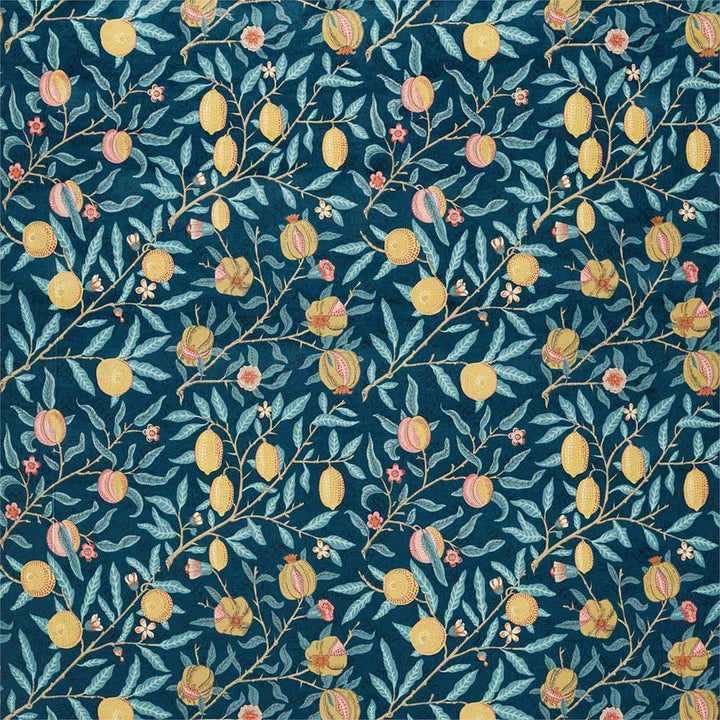 Fruit Velvet Indigo & Slate Fabric