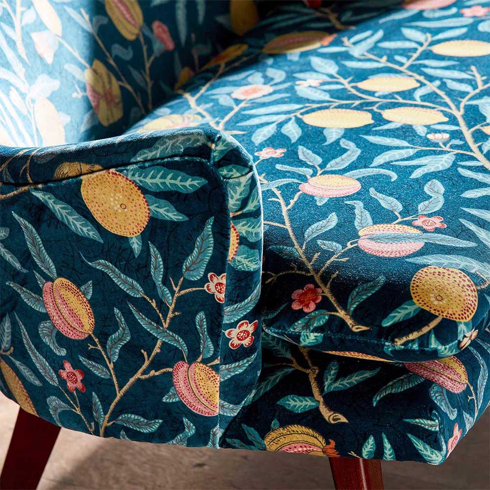 Fruit Velvet Walnut & Bullrush Fabric