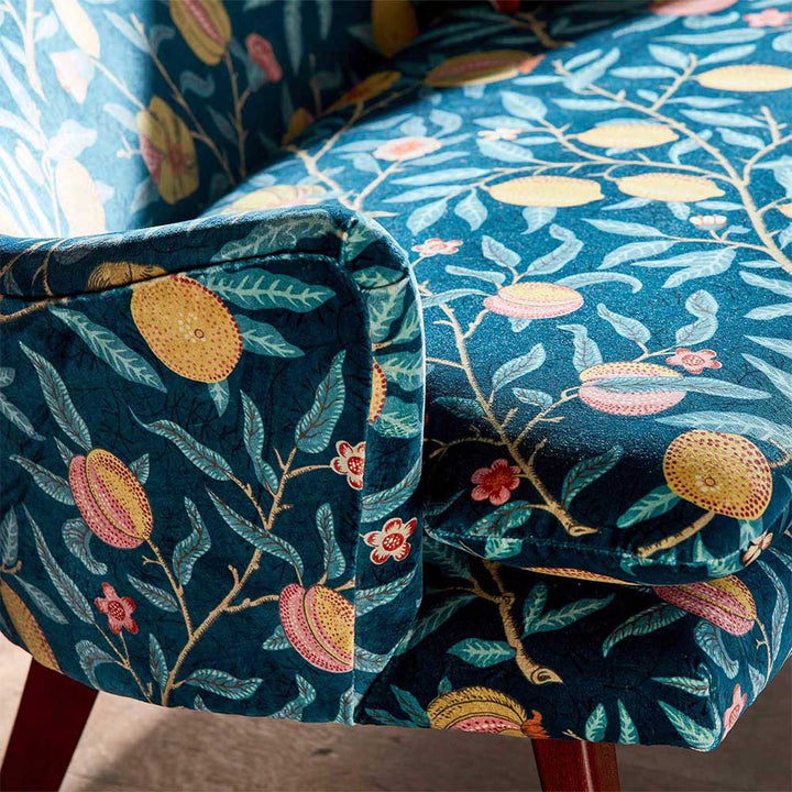 Fruit Velvet Walnut & Bullrush Fabric