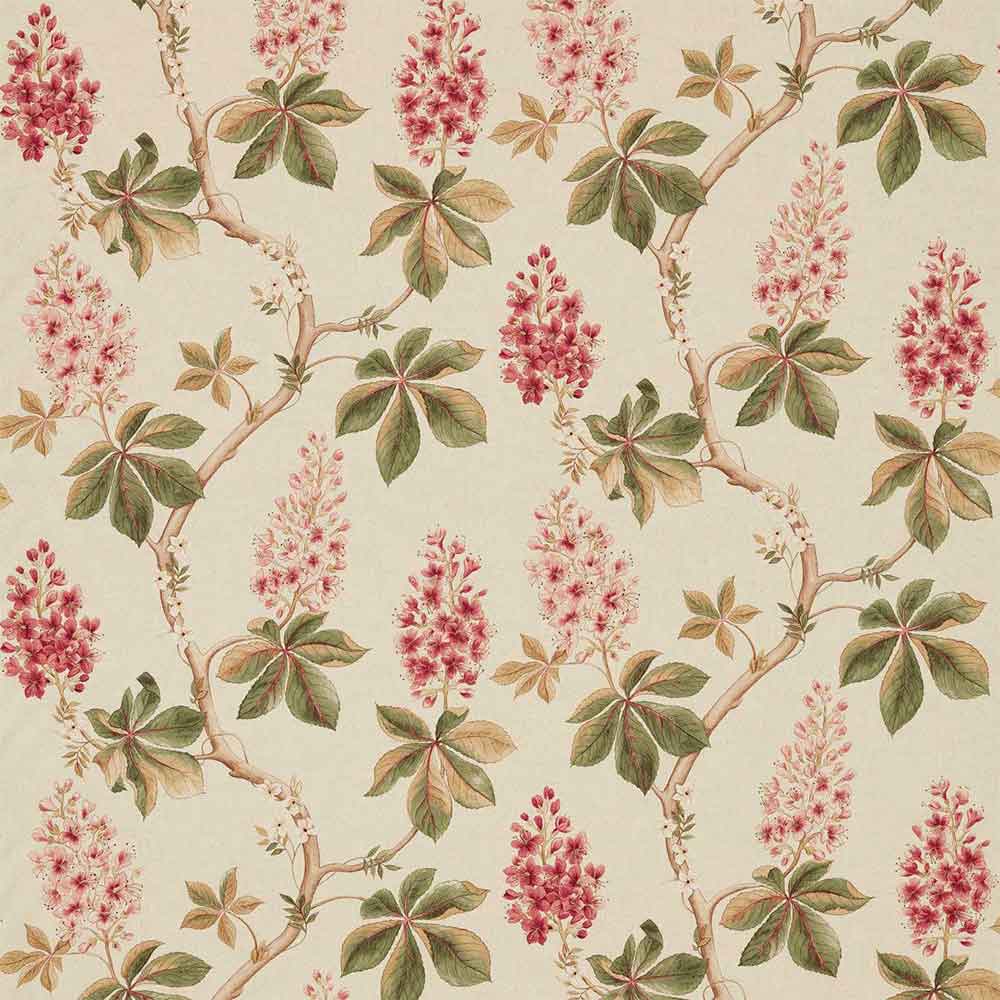 Chestnut Tree Coral & Bayleaf Fabric