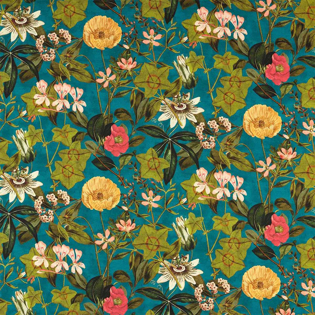 Passiflora Outdoor Kingfisher Fabric