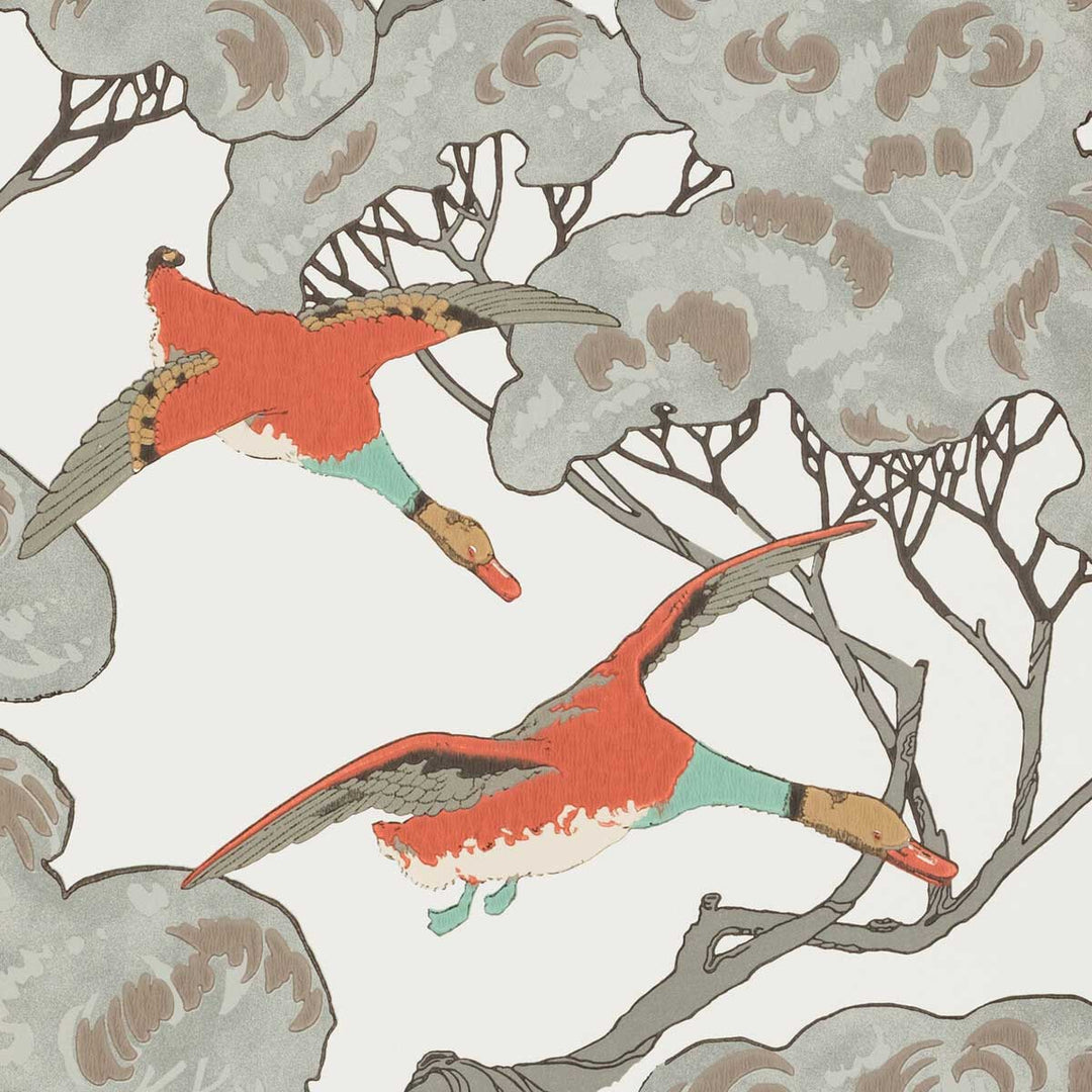 Mulberry Home Flying Ducks Wallpaper | Coral & Clay | FG090.J87