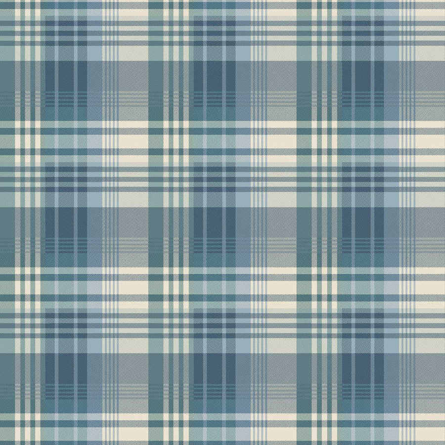 Mulberry Home Mulberry Ancient Tartan Wallpaper | Teal | FG100.R11