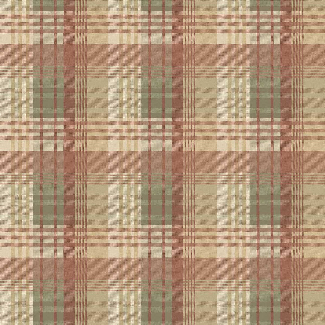 Mulberry Home Mulberry Ancient Tartan Wallpaper | Lovat & Red | FG100.R114