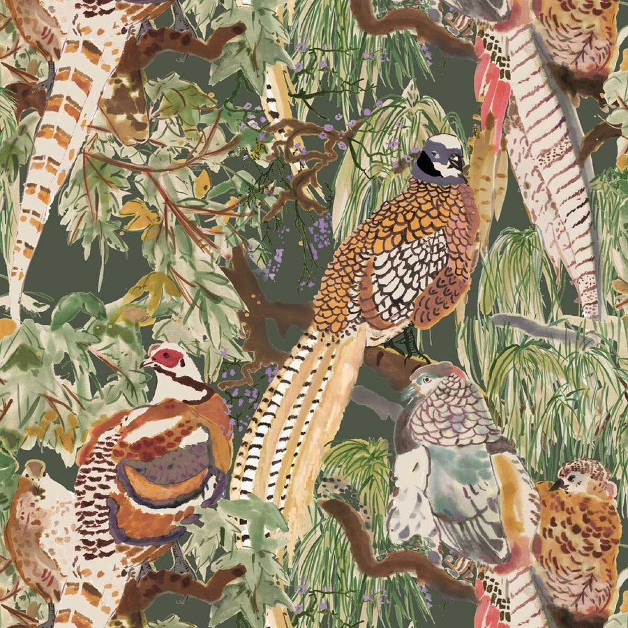 Mulberry Home Game Birds Wallpaper | Forest | FG101.R102
