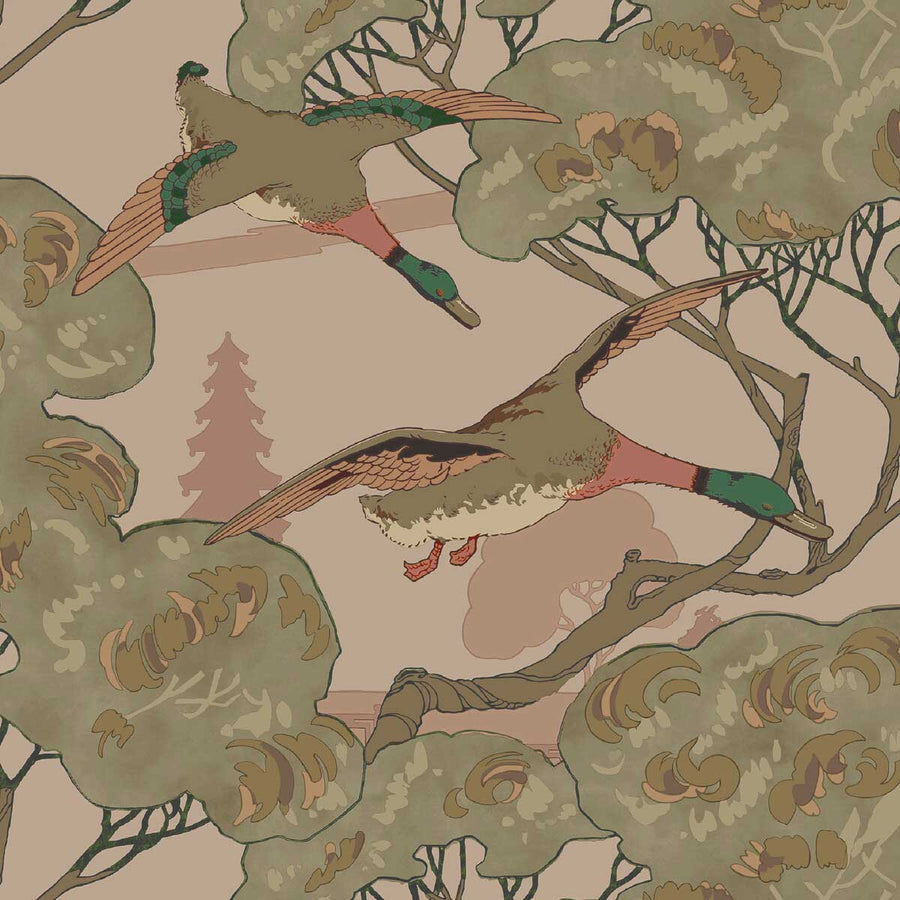Mulberry Home Grand Flying Ducks Wallpaper | Plaster | FG102.H150