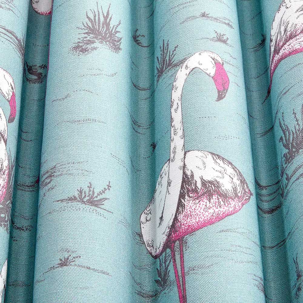Cole & Son Flamingos Linen Union Fabric | White & Fuchsia on Seafoam | F111/3010LU