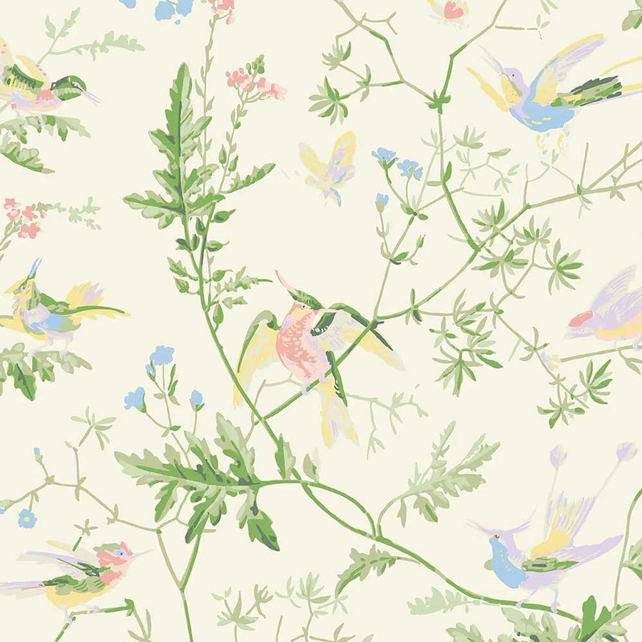 Cole & Son Hummingbirds Silk Fabric | Bright Multi | F111/1002