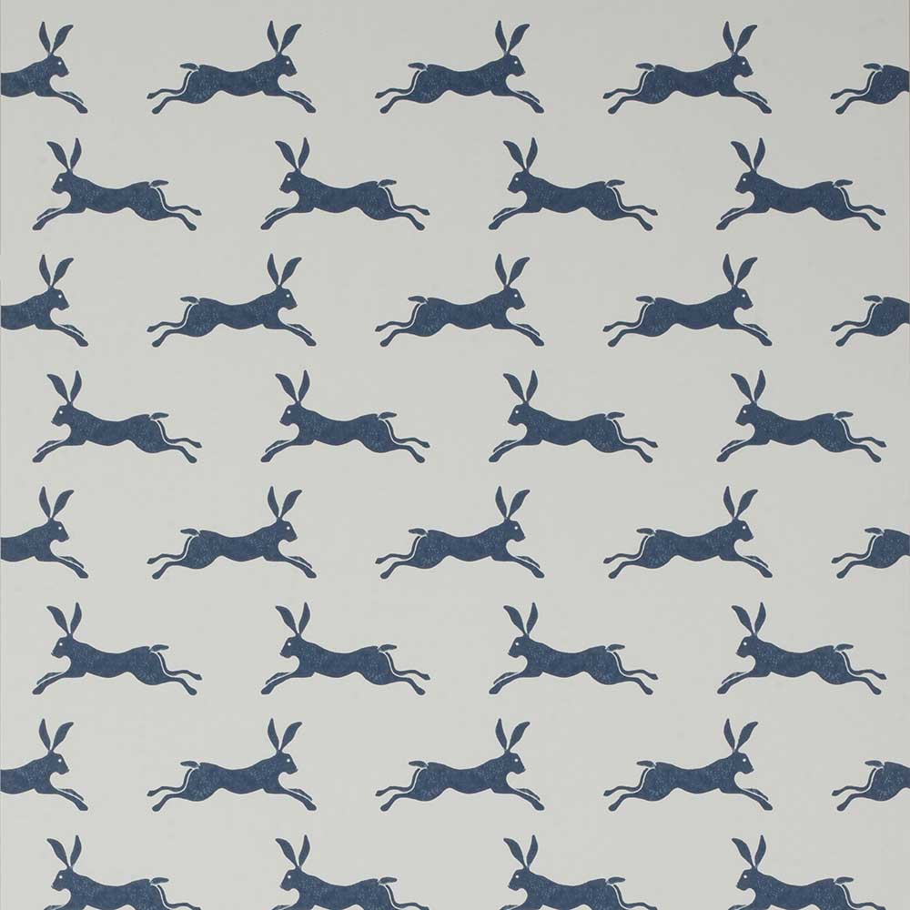 March Hare Navy Wallpaper