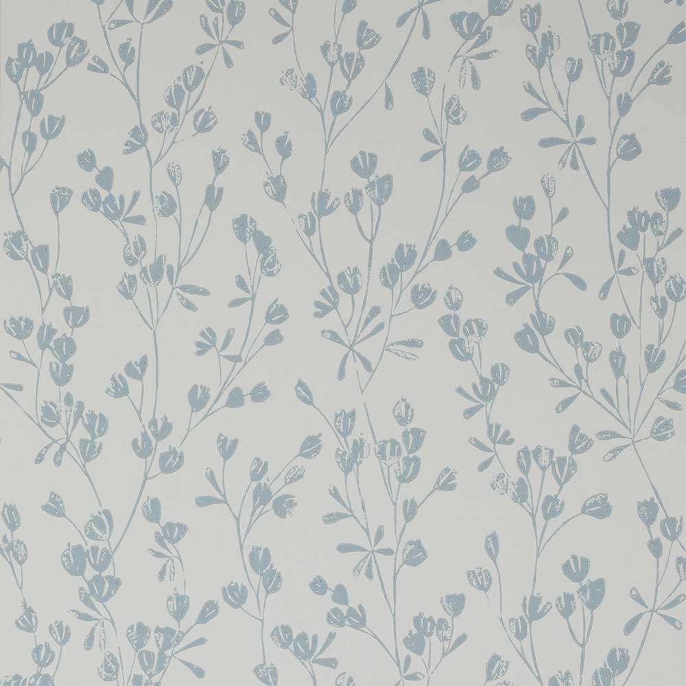 Ines Cream & Blue Wallpaper