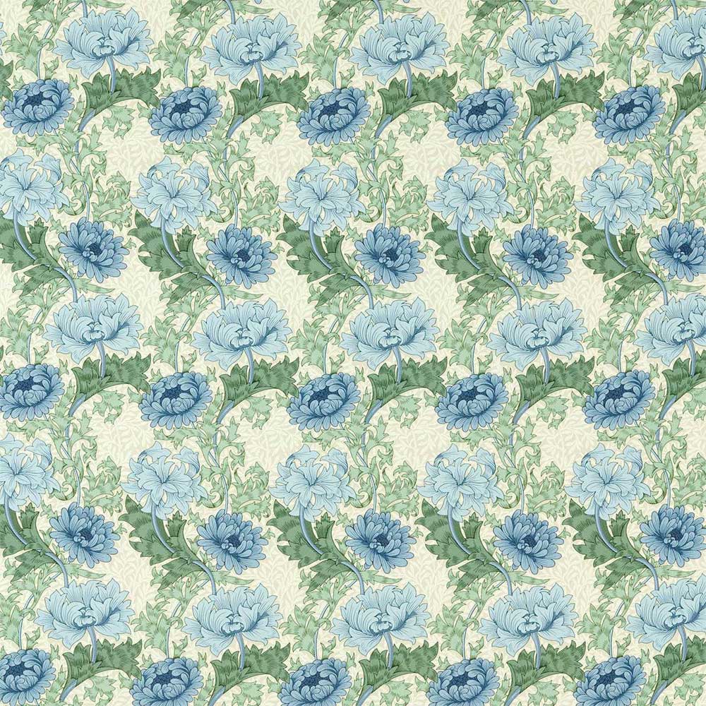 Chrysanthemum Indigo & Bayleaf Fabric