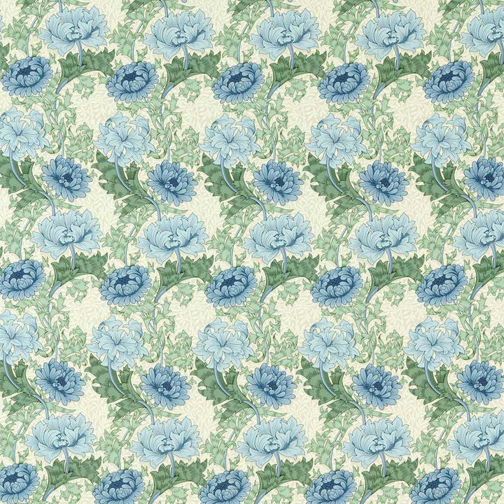 Chrysanthemum Indigo & Bayleaf Fabric