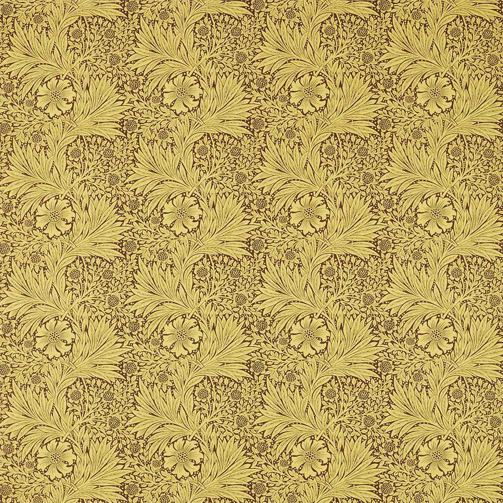 Marigold Summer Yellow & Chocolate Fabric