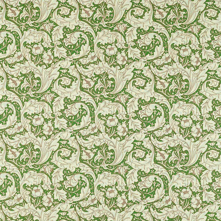 Bachelors Button Leaf Green & Sky Fabric