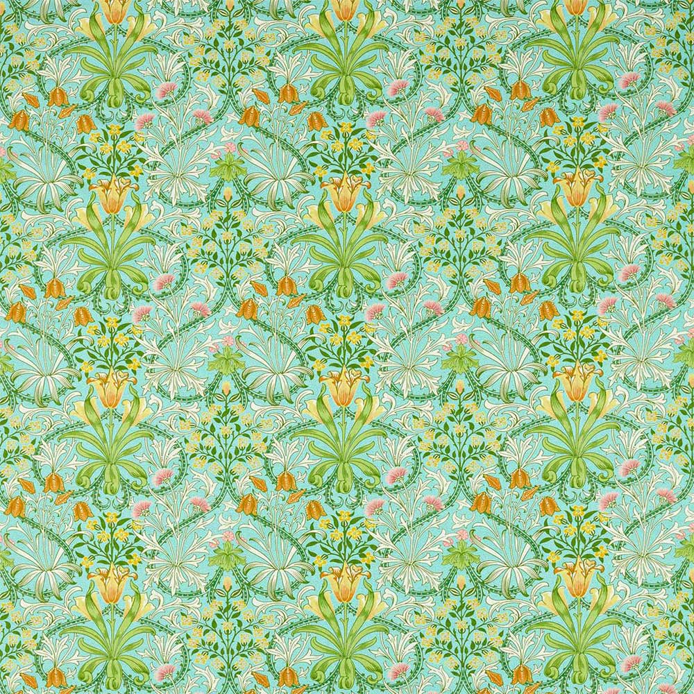 Woodland Weeds Orange & Turquoise Fabric