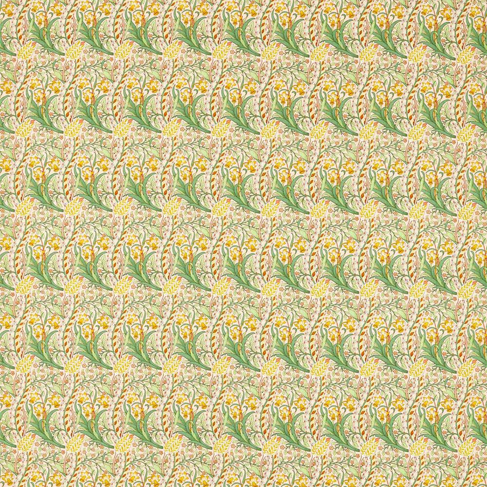 Daffodil Pink & Leaf Green Fabric