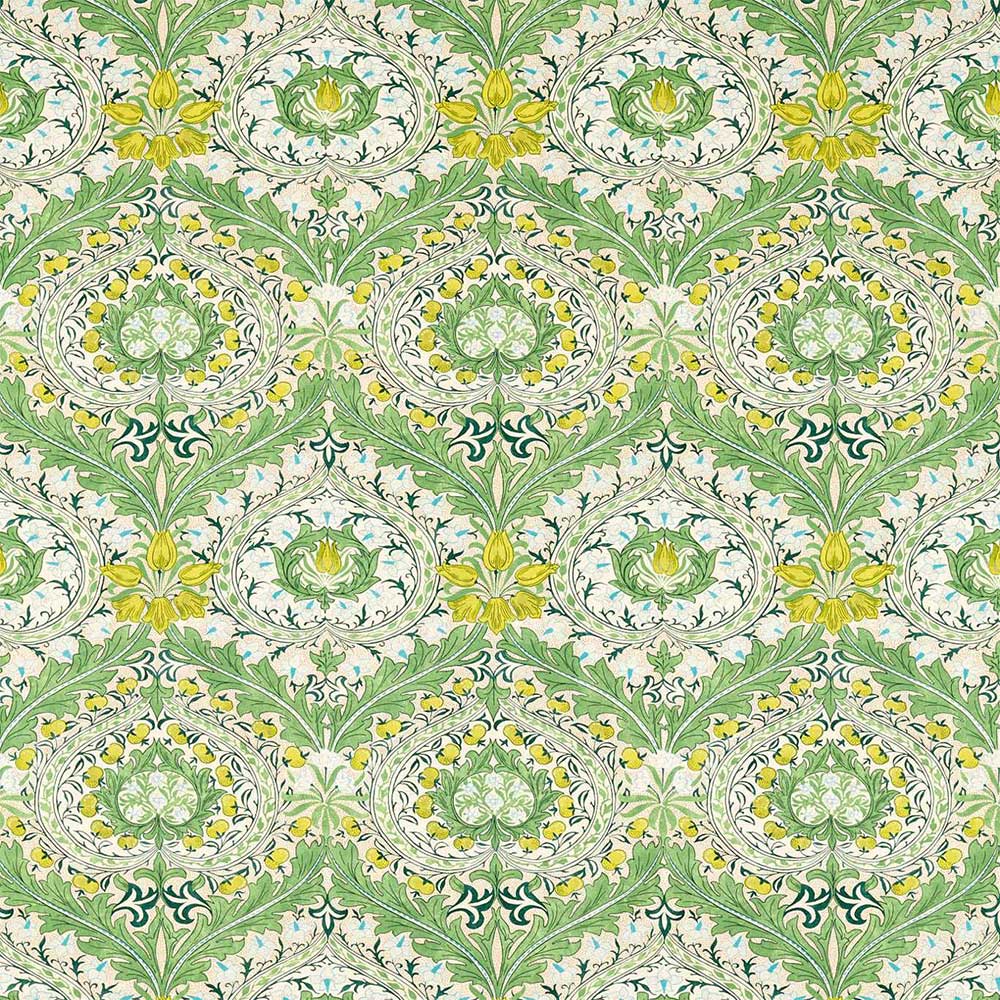 Merton Leaf Green & Sky Fabric