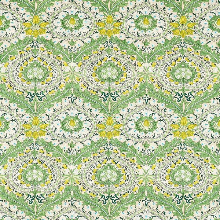 Merton Leaf Green & Sky Fabric