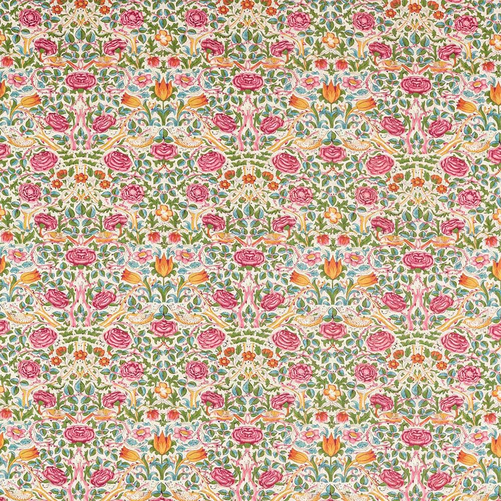 Rose Bough`s Green & Rose Fabric