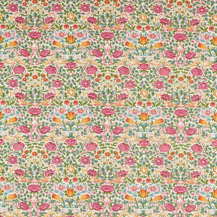 Rose Bough`s Green & Rose Fabric