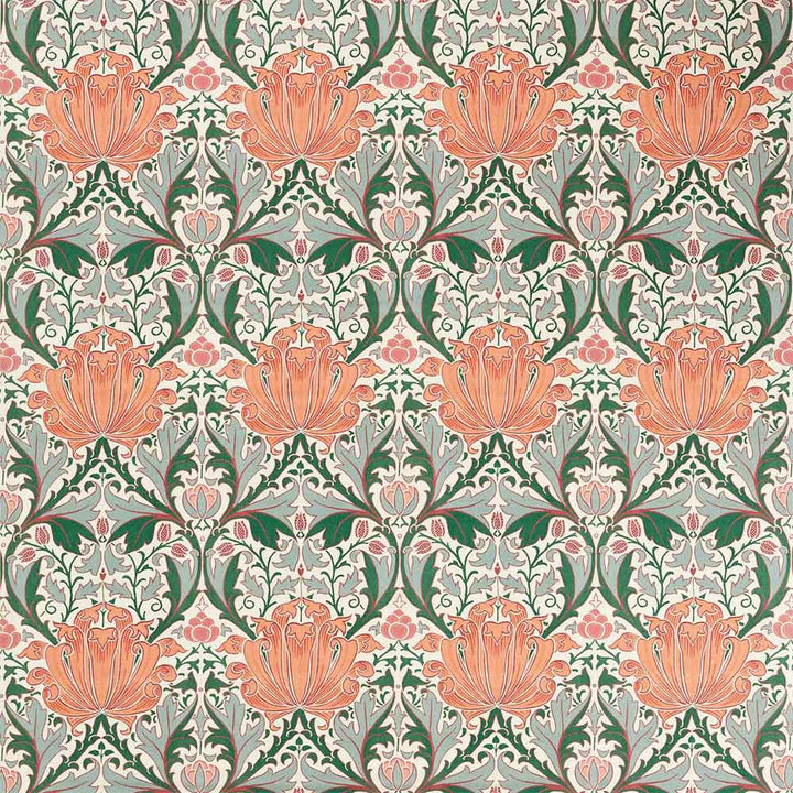 Helena Peach & Teal Fabric