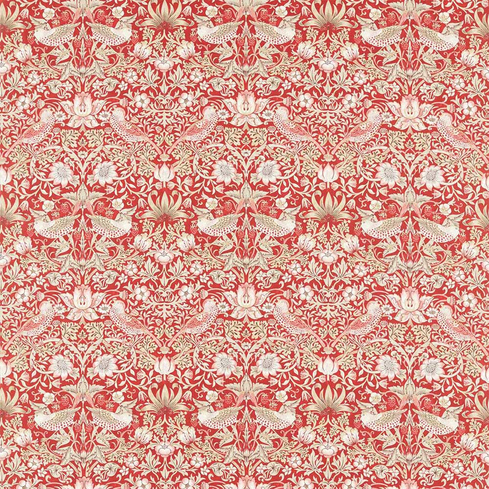 Strawberry Thief Indian Red Fabric